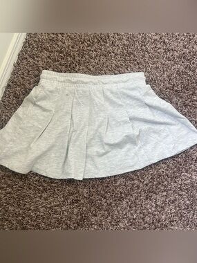No Boundaries Light Gray Pleated Mini Skirt